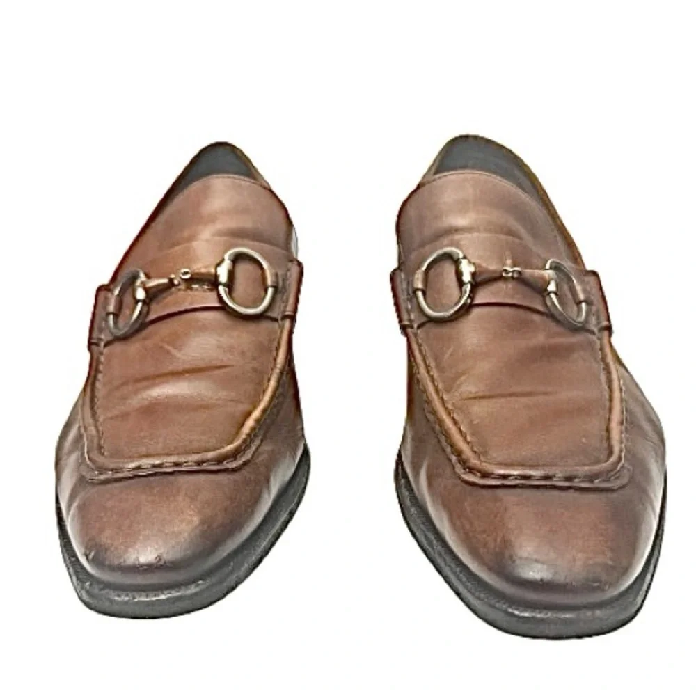 GUCCI Tan Leather Horsebit Loafers Men’s Size IT 8.5 / EU 42.5 / US 8.5